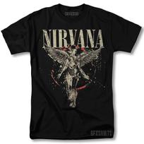 26 Nirvana Shirt Kurt Cobain Rock Concert Tour Vntg Graphic Design T-Shirt Unisex T-Shirt XXXL gray