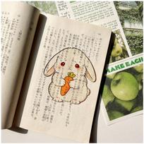 Light-Transmitting Bunny Bookmark Transparent Rabbit Bookmark Carrot Bookmark  For Students A