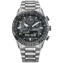 PROMASTER Watch Solar Powered 20 ATM Water Resistant SKY Series Pilot Watch Aviation Slide Rule Sapphire Glass Business Analog Second Hand Silver