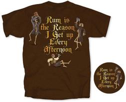 Rum is the reason I get up every Afternoon Pirates Funny T'shirt Tee Pirate 4XL