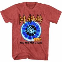 Def Leppard Adrenalize 1992 Red Heather Adult T-Shirt 4XL