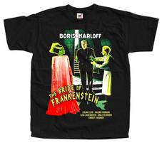 The Bride of Frankenstein V13 horror movie poster T-Shirt Black vintage scary all sizes S-5XL 3XL