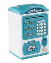 Electronic Piggy Bank ATM Password Money Box Cash Coins Saving ATM Bank Safe Box Auto Scroll Paper Banknote Gift Money Bank (Light green,Medium) šviesiai žalios spalvos
