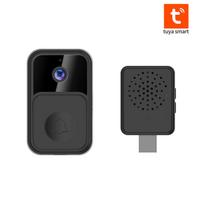 Smart WiFi 3-7MP Video Doorbell 1080P HD Night Vision Two-Way Talk Rechargeable with Indoor Chime (Black,V9) juoda