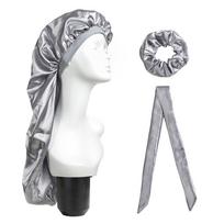 3Pcs Elastic Wide Edge Satin bonnet Long Hair Hat Sleeping Hats Wrap Night Cap Hair Care Bonnet for Women Men Unisex Cap Bonnet sidabras