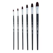 Transon Professional Artist Oil/Watercolor Paint Brushes Pointed Nylon Hair Black Wood Handle for Art Painting Custom Logo As picture show juoda