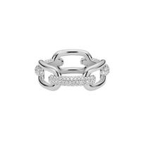 Daniel Wellington Galaxy Series Starlight Silver Light Luxury Synthetic Cubic Zirconia Brass Ring Women's DW00400613 sidabras