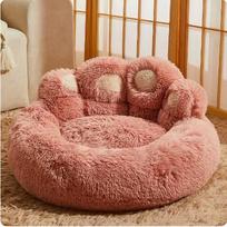 ODM&  Winter Medium Large Dogs Corgi Golden Retriever Solid Eco-friendly Fleece Round Carton Dog Bed (Pink,50CM) rožinė