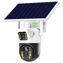 Newsmy 4G Dual Camera Solar Security Camera balta spalva