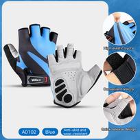 Cycling Gloves Shock Absorb Breathable Anti Slip Mountain Bike Half Finger Gloves Running Mountaineering Outdoor Sport Gloves M mėlyna