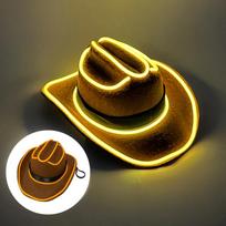 Funny LED Neon Mini Cowboy Hat Glowing Cat Dog Hat Animal Luminous Pet Cap for Christmas Puppy Costume Supplies (as the picture,adjustable)
