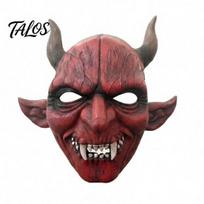 Full Face Horror Costume Mask Halloween Scary Demon Masque for Adults, Red Devil Unique Party, Haunted House, Cosplay Prop Realistic raudona