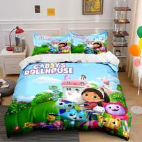Gabby's Dollhouse Bedding Set Bedding Duvet Cover Set Duvet Cover Pillowcases (1 * Duvet Cover 2 * Pillowcases, without duvet insert) 135x200cm
