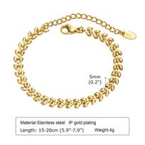 Olive Leaf Chain Necklace for Women, Stainless Steel Simple Jewelry