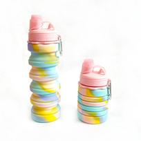 Silikoninis Sulankstomas Puodelis Ištraukiamas Vandens Puodelis Lauko Sporto Kelionė Nešiojamas Virdulys Maisto Klasės Suspaustas Vandens Puodelis 550ml1PCS