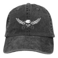 Guitar Rock Multicolor Hat Peaked Men Women's Cowboy Cap Skull Wing Baseball Caps Personalized Visor Protect Hats Adjustable chaki