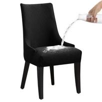 4Pcs/Set Water Repellent Chair Cover Stretch Spandex Chair Slipcovers Plaid Jacquard Chair Seat Cover for Kitchen Dining Banquet 4 Pieces chair cover