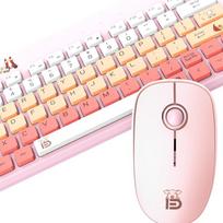 Fude Office 1501 Wireless Silent Cartoon Keyboard Mouse Combo