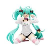 11cm anime hatsune miku figūrėlė katės ausis ilgomis rankovėmis drabužiai ver modelis žaislas dovana kolekcija veiksmo figūrėlė PVC white