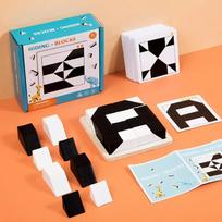Montessori Geometrinių figūrų dėlionės, Konstruktoriaus kaladėlės, Medinė 3D dėlionė, Vaikų edukacinis, Loginio mąstymo treniravimo žaidimas, Dovanos
