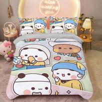 Kawai Bubu plus Dudu Beding Sets For Children plus adults Lovely children's duvet cover Warm Comforter Bed Single Twin Ful King Que 135*200cm Eu-Single