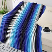 Spalvingas meksikietiškų dryžių pledas vaikams Šiltas sofos pledas Flanelinis pledas Nešiojamas minkštas lovatiesė 100cmx150cm blue