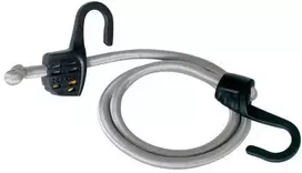 Master Lock Masterlock Reguliuojamo ilgio sustiprinta tvirtinimo guma su kabliukais, 15-150cm, plieno kabliukas dengtas plastiku, pilka
