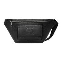 GUCCI Leather Sling Bag, Fanny Pack Mens Black Gift Set(Basic Set+Box+Shopping Bag) juoda