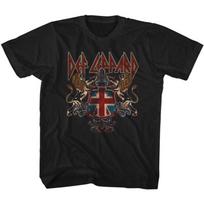 Def Leppard Def Crest Black Children's T-Shirt 2XL