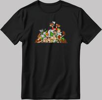 Asterix and Obelix, Famous Characters Figure, Short Sleeve White-Black Men's / Women's T-Shirt L340 M