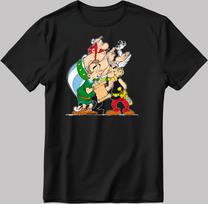 Asterix And Obelix Figure Short Sleeve White-Black Men's / Women's T-Shirt N551 M