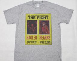 Marvellous Marvin Hagler Vs Thomas 'Hitman' Hearns fight poster Grey T-Shirt sizes available S-3XL 2XL