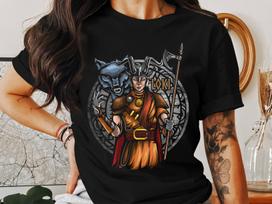 Norse Loki Warrior T-Shirt, Nordic Mythology Deity Design, Historical Norse Gods Art, Norse Religion Tee, Viking Era Apparel S