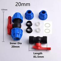 PE Ball Valve Stop Tap Valve Water Pipe Compression Fitting High-quality Plastic 20mm