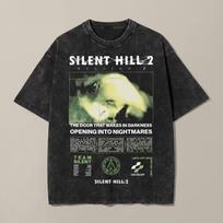 Silent Hill 2 T-Shirt | Silent Hill 2 Vintage Graphic Shirt | Survival Horror Gamer Tee | Acid Wash Streetwear Unisex T-Shirt | Retro Gift S