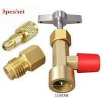 Hassle Service with 3 Piece R134A Adapter Tool Set for AC Tank and Hose