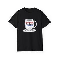 Covfefe Coffee Red White Blue President Donald Trump Maga Satire Funny Political Politics Presidential 2024 Election Unisex Cotton T shirt 2XL