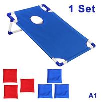 Outdoor Bean Bag Toss Game Foldable Cornhole Set Lightweight Sandbag Board Portable for Camping Picnic Backyard Play A1