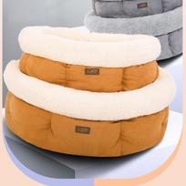 All-For-Paws Comfy Improved Sleeping Waterproof Bottom Dog Cat Cushion Cuddle Bed  for Orthopedic Relief (Brown,M) ruda
