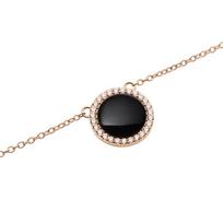 Daniel Wellington Lobster clasp design, synthetic cubic zirconia agate necklace, unisex couple model, rose gold DW00401450 auksas