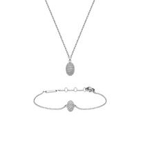 Daniel Wellington Star Series Combination Set Synthetic Cubic Zirconia Alloy Brass Necklace Women's N655C656 sidabras