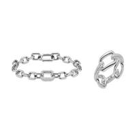 Daniel Wellington Galaxy series stacking ring set, synthetic cubic zirconia alloy brass bracelet, same style for men and women, couple model R613C609 auksas