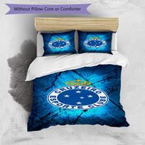Cruzeiro Esporte Clube Printed Pattern Duvet Cover Set – includes 1 duvet cover and 2 matching pillowcases Bedroom decor Christmas gifts 135cm*200cm