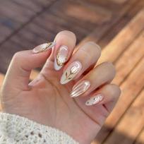 Beautiful Press on Tips  Press on Nails Handmade 3D Artificial Fingernails Wearing Gel Nails
