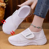 Women's Spring Casual Versatile Mesh Breathable Velcro Soft Bottom Non Tiring Foot Size Hiking Shoes 36 balta