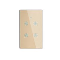 Us Metal Bezel Glass Touch Panel Light Switch Support App Remote Control Wireless Smart Wifi Wall Electrical Switch Neutral and live wire&1 Gang US Standard auksas
