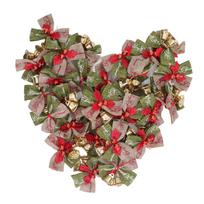 50Pcs Mini Bowknot Bells Durable Metal Happy Vibes Widely Used Christmas Bow with Bells for Home