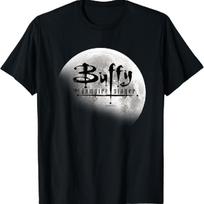 Buffy The Vampire Slayer Distressed Full Moon Title Logo T-Shirt S juoda