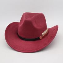 Suede Jazz Hat Season Big Eaves Peachheart Top Big Eaves Fishbone Woolen Hat One size [j denim]