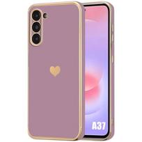 Silikoninis dėklas - BOOLING - skirtas Samsung Galaxy A37 5G - Violetinis minkštas raštas Širdelė Atsparus įbrėžimams violetinė